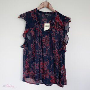 Floral Flutter Sleeve Top